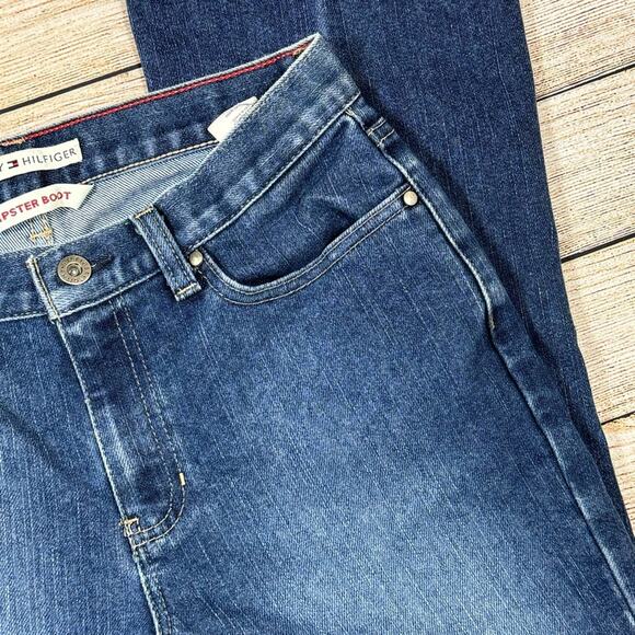 Vtg Tommy Hilfiger Hipster Boot Cut Denim Blue Jeans Women's size 4 R - Picture 4 of 13